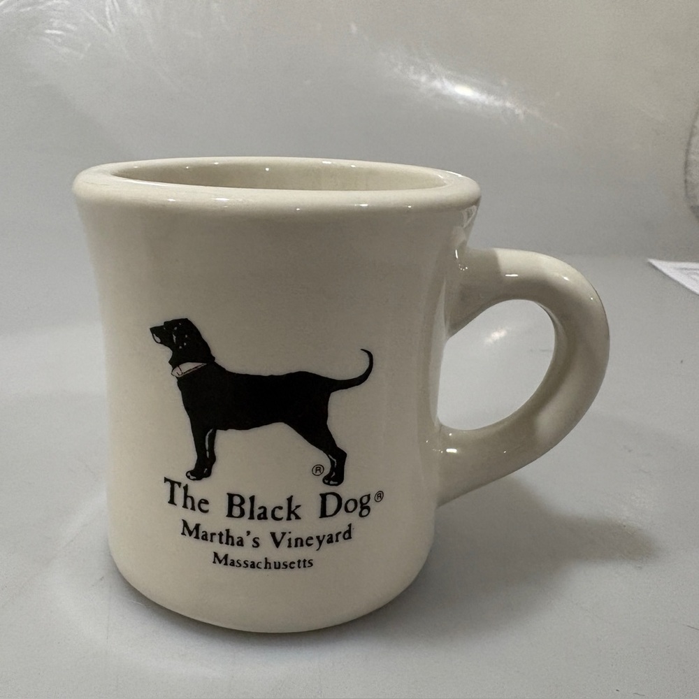 The Black Dog Ivory Mug with Black Silhouette Martha’s Vineyard Massachusetts